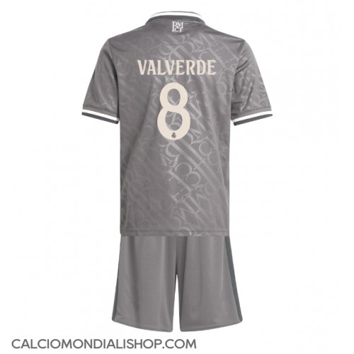 Maglie da calcio Real Madrid Federico Valverde #8 Terza Maglia Bambino 2024-25 Manica Corta (+ Pantaloni corti)